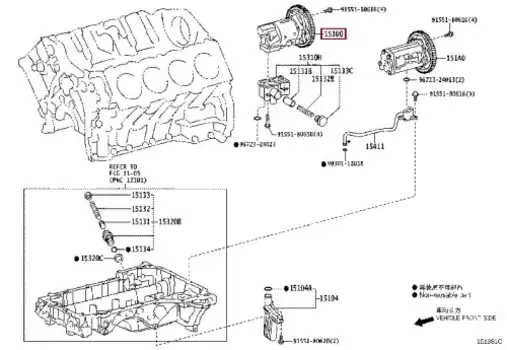 насос масляный!\ Toyota Land Cruiser 200 07> 15100-51021 TOYOTA / LEXUS