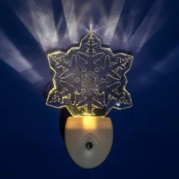 Ночник светодиодный с датчиком освещенности снежинка DTL-315 Цветок/White/Sensor Uniel