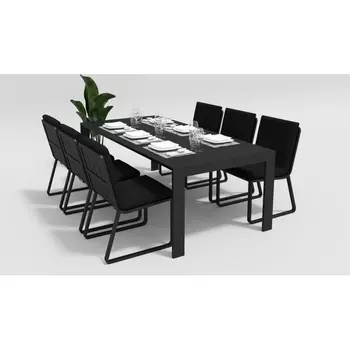 Обеденная группа Gardenini Malia (Алюминий,Ткань/Темно-серый,Черный) DMLA.010622.C2