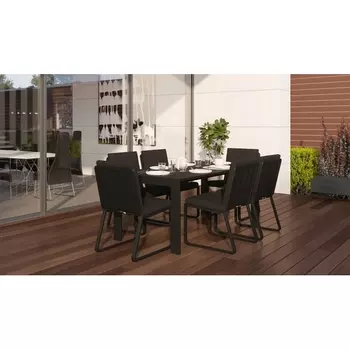 Обеденная группа Gardenini Malia (Алюминий,Ткань/Темно-серый,Черный) DMLA.010618.C2