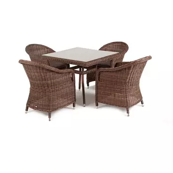 Обеденная группа из искусственного ротанга, цвет коричневый 4SIS Фредо FC4T-5-SET brown