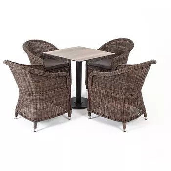 Обеденная группа на 4 персоны, стулья коричневые 4SIS Каффе KCR4T1-5-SET brown
