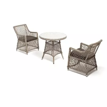 Обеденная группа плетеная, цвет бежевый 4SIS Эспрессо-80 L ECL2T1-3-SET beige