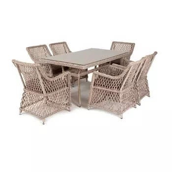 Обеденная группа плетеная, цвет бежевый 4SIS Латте LC6T-7-SET beige