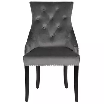 Обеденный стул Garda Decor 236-2K-СЕРЫЙ-Riv96 (Черный/Темно-серый)
