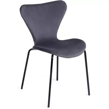 Обеденный стул Tetchair Jacobsen (Металл,Флок/Серый)