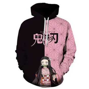 New Kimetsu No Yaiba Demon Slayer Men and Women Sweatshirts 3D Printed Casual Boy Girl Kids Hoodies Pullover Anime Coats Tops S