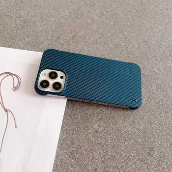 Тонкий жесткий безрамочный чехол для ПК для Iphone 14 13 11 12 Pro Max Mini Xr X Xs 7 8 Plus с узором из углеродного волокна с отверстием для шнурка For iPhone 11 серебряный