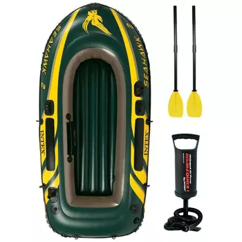 Надувная лодка INTEX 68347 Seahawk 2 Set с аксессуарами, до 240 кг