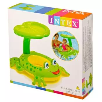 Надувной круг-ходунки INTEX 56584 "Лягушка" с навесом, 119х79 см, для 1-2 лет