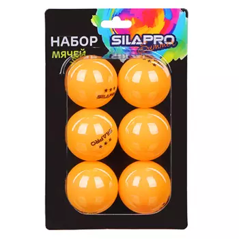 Набор мячей для настольного тенниса 6шт, d4см, PP SILAPRO