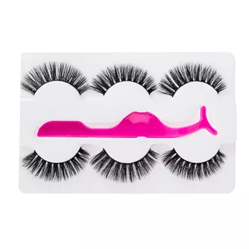 Набор накладных ресниц ЮниLook, 3 пары + пластиковый пинцет