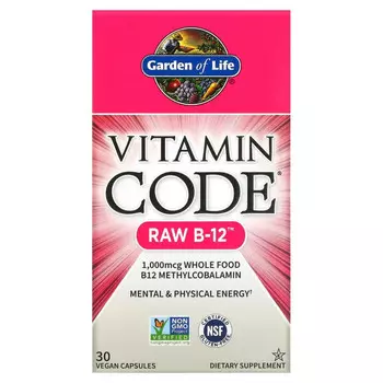 Garden of Life, Vitamin Code, RAW B12, 30 растительных капсул