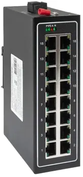 Коммутатор промышленный неуправляемый EKF TSX-U-16T U-16T 16 портов 10/100Base-T(X) RJ45 монтаж на DIN-рейку TSX