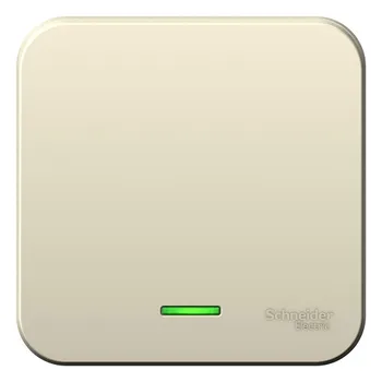 Выключатель Systeme Electric BLNVA101102 1-клавишный с подсветкой, 10А, 250B Молочный наруж