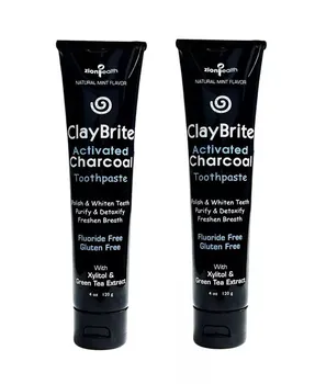 Зубная паста Claybrite с активированным углем, набор из 2 упаковок, 8 унций Zion Health