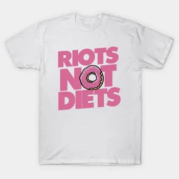 T Shirt Women Riots Not Diets Harajuku Print Kawaii Tshirt Summer Short Sleeve Female T-Shirt Top Tee S