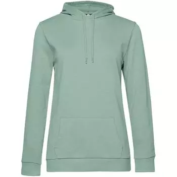Толстовка с капюшоном женская Hoodie, серо-зеленая, размер L