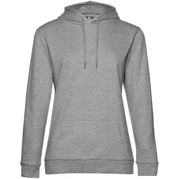 Толстовка с капюшоном женская Hoodie, серый меланж, размер L
