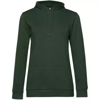 Толстовка с капюшоном женская Hoodie, темно-зеленая, размер S