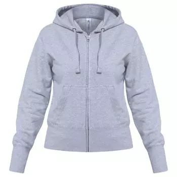Толстовка женская Hooded Full Zip серый меланж, размер S