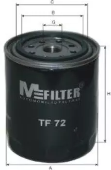 Фильтр масляный MFILTER TF 72 Lancia Prisma 1.9D, Toyota Celica 2.0i 82-92