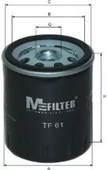 Фильтр масляный MFILTER TF 61 Citroen C4 2.0 16V/C5 1.8 16V/3.0/2.2HDi 04>, Peugeot 407 1.8-2.2 04>, DAF