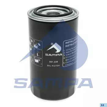 Фильтр масляный SAMPA 051.228-01 Cummins, DAF, Iveco