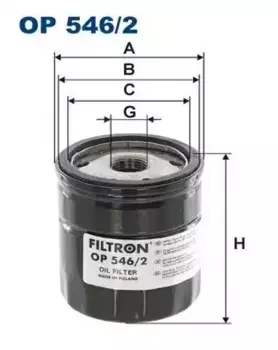 Фильтр масляный FILTRON OP 546/2 Citroen Xsara/Xantia 1.9D/2.0i/HDi, Peugeot 106-807 1.1i-2.1TD 96>