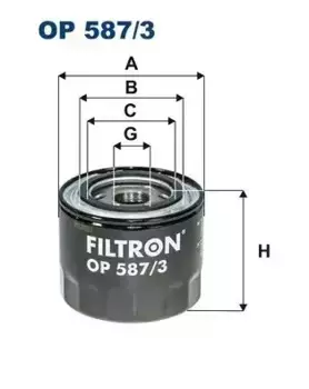 Фильтр масляный FILTRON OP 587/3 Mitsubishi Colt/Galant/Pajero 1.8D/TD-2.5TD 86>