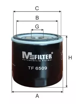 Фильтр масляный MFILTER TF6509 Ford Fiesta 1.4 96>, Mazda 2/121 1.25/1.4 96>