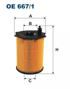 Фильтр масляный FILTRON OE 667/1 Ford Focus 1.6TDCi 04>, Peugeot 206/307 1.4HDi/1.6HDi 01>