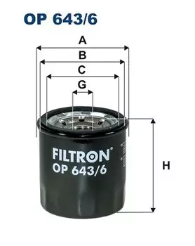 Фильтр масляный FILTRON OP643/6 Hyundai Accent/Getz/SantaFe/Sonata, Kia Carens/Rio/Sportage 1.1-3.0i 90>
