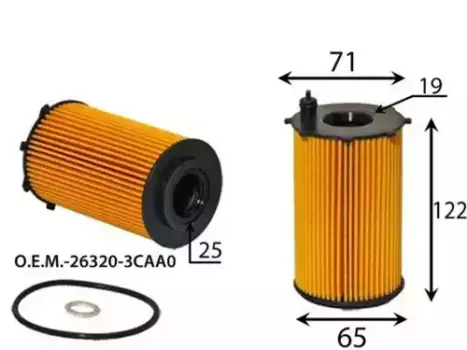 Фильтр масляный JS ASAKASHI OE9306 Hyundai Santa Fe 3.5