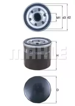 Фильтр масляный MAHLE OC 1566 KIA Carens/Clarus/Picanto/Rio/Sephia/Shuma 1.1-1.8 94>