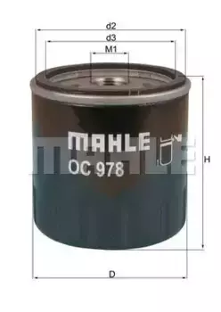 Фильтр масляный KNECHT OC978 MB W212/W205 1.6i/2.0i13>
