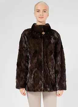 Короткая норковая шуба Автоледи 04, КАЛЯЕВ