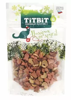 TiTBiT новогодняя коллекция Лакомство хрустящее с бараниной для кошек (40 г)