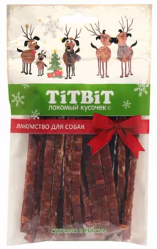 TiTBiT новогодняя коллекция Мраморная нарезка из говядины для собак (80 г)