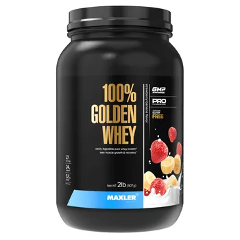 Протеин многокомпонентный 100% Golden Whey, вкус Клубника-банан, 907 г, MAXLER