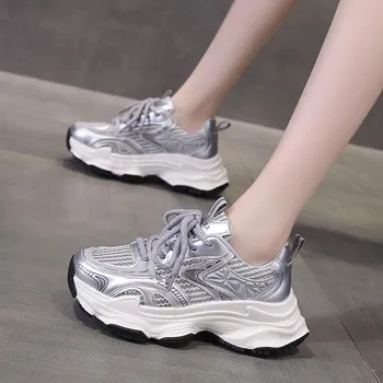 Fashion Women s Shoes Casual Sneakers Platform Shoes Round Toe Lace-Up Tennis Women Vulcanized Shoes Women s Sneakers 35 красный