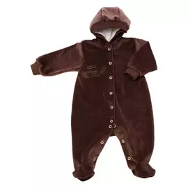 Комбинезон Lucky Child с капюшоном Ангелочки кофейный 74-80