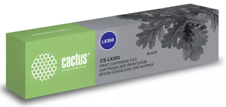 Картридж ленточный Cactus CS-LX350 черный для Epson LX350/ LQ350/ ERC19/ VP80K (CS-LX350)