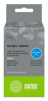 Кассета с лентой Cactus, 3.81 см x 4.27 м, черный на белом, совместимая (CS-M21-1500427)