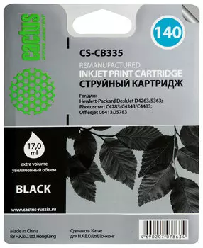 Картридж струйный Cactus CS-CB335 (140), черный, совместимый, 17 мл, для HP C4343