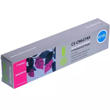 Картридж струйный Cactus CS-CN627AE (971XL), пурпурный, совместимый, 6600 страниц, 110 мл, для HP OJ Pro X576dw / X476dw / X451dw / X551dw