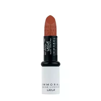 LAYLA COSMETICS Помада блестящая для губ, №22 / IMMORAL SHINE LIPSTICK ONE WISH DIRTY PEACH 4 гр