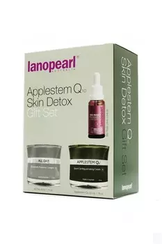 LANOPEARL Набор для лица Омоложение кожи (крем защитный 50 мл, крем омолаживающий 50 мл, сыворотка регенерирующая 25 мл) / Applestem Q10 Skin Detox