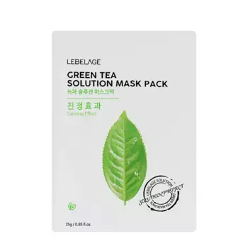 LEBELAGE Маска тканевая для лица с экстрактом зеленого чая / Lebelage Green Tea Solution Mask 25 гр