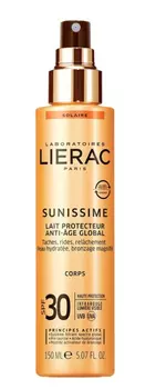 LIERAC Молочко солнцезащитное тонизирующее для тела SPF30 / CАНИССИМ 150 мл